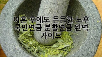 이혼 후에도 든든한 노후? 국민연금 분할연금 완벽 가이드